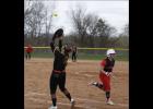 Abby Wolbeck brought in the infield fly ball.