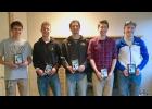 Team award winners from left: Luke Gustafson, Mitchell Middendorf, Josh Connor, Austin Evenson, and Cody Marcyes. Not pictured: Jesse Warner.