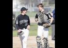 Noah Urman (L) and Eric Hinnenkamp (R) spent much of the season rotating between pitching and catching duties. Urman was named the team’s top batter and fielder while Hinnenkamp was named the team’s top pitcher.