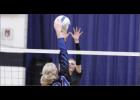 Natalie Marxer went up for a block against the Thunder in playoff action at home.