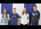 Swanville’s May Athletes of the Month from left: Rebekah Muhlenkamp, John Muhlenkamp, Hannah Schneider, and Levi Beseman.