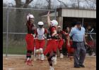 The Cardinals celebrate a homerun.