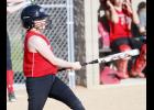 Jenna Ripplinger came up with a big hit in Upsala’s six-run inning, driving in three with a triple.