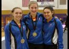 From left: Jarrah Langner and Tristen Marcyes each earned All-Conference on Saturday and Reanne Warwick earned honorable mention.