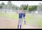 Sophomore first baseman Tristen Maryces battled the sun and was able to reel in a pop fly.