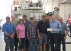 On hand for the donation representing Dan’s Prize were, Tim Schettler, Doug Kloth, Luann Zigan, Don Warnacke, Mike Ritter, Andy Myers, Jeff Tobak, and Vern Noland. Representing the Long Prairie Fire Department was Chief Jim Kreemer.