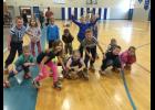 Front: Cullen Lundeen, Emily Johnson, Libby Wimmer, Delaney Chuba, Isaac Miller, Braydon Loven, and Ronelle Hasse. In back, Isaac Gapinski, Chloe Geschwill, Elli Johnson, Connor Gerads, Beau Thieschafer, Clara Hagen, and Abby Wimmer all enjoy some time on their rollerskates.