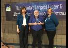 Congratulating the city of Long Prairie above, from left to right: Robyn Hoerr, Minnesota Rural Water Association Groundwater Specialist; Dan Spieker, City of Long Prairie; and Ruth Hubbard, MRWA Executive Director.