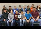 Pictured back row from left: Matt Jasken, Ben Katterhagen, Nathan Ruda, Derek Loxtercamp, Sam Olson, Isaac Cebulla, Noah Koltes, Issy Allen. Front row from left: Caleb Jasken, Weston Heuer, Derek Dempsey, Miles Elmes, Oren Gamradt, Andrew Katterhagen. Not pictured: Erin Blanchard, coaches Dave Ruda, Jeff Berg, Paul Weinzierl, and Kim Loxtercamp.